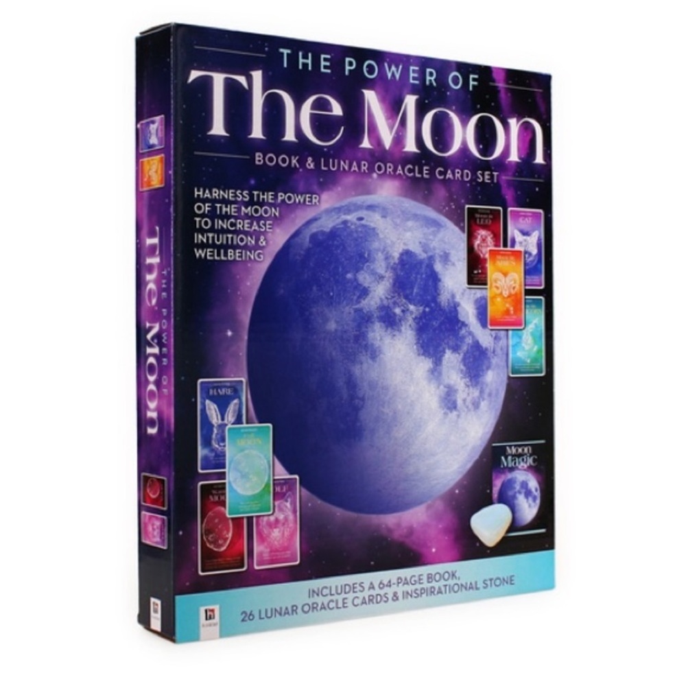 ❤️ The Power of the Moon: Book & Lunar Oracle Card Set with Moonstone New
